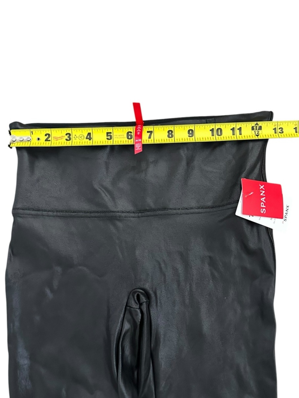 Spanx Faux Leather Leggings Womens Size M Black High Rise Shaping Edgy NEW - Picture 5 of 11